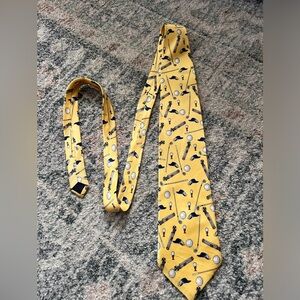 Boss Hugo boss yellow golf print tie